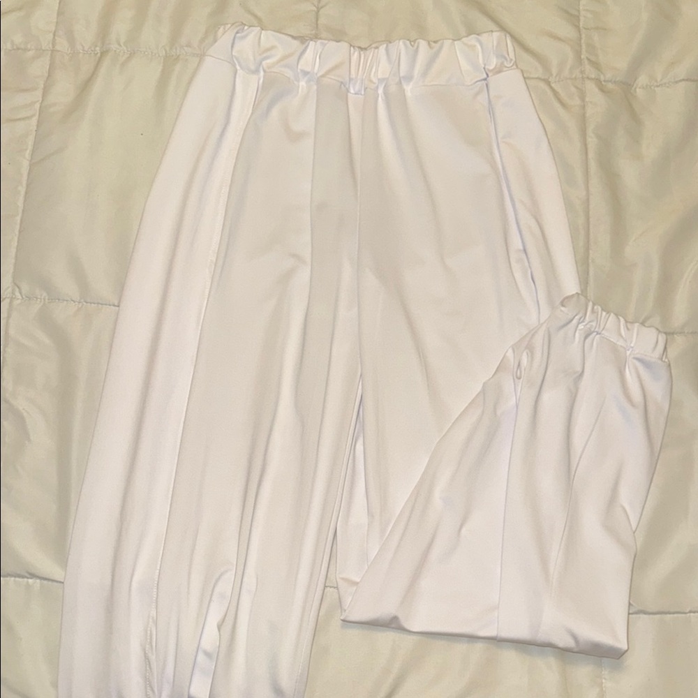 Elegant White Satin Pants